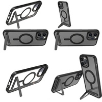 Casing Magnetik untuk iPhone 13 12 Plus Anti-jatuh, Case HP untuk iPhone 16 Pro Max 17 Air 15 14 11 dengan Stand