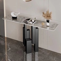 Salon minimaliste meubles d'hôtel couloir entrée coin latéral pierre en acier noir moderne nordique luxe Console Table