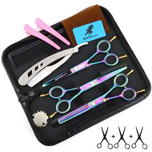 Ensemble de ciseaux de coiffure 3 pièces de 5,5 pouces, style A-line, avec ciseaux plats, ciseaux à effiler à dents fines et étui zippé - Product Image 4