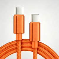 Kabel Pengisian Cepat Type-C ke Type-C 60W dengan Bahan Anyaman Jaket Nilon untuk Ponsel Samsung Xiaomi Kamera Mobil
