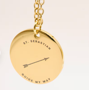 Collier personnalisable en acier inoxydable Jietao avec gravure Saint Sébastien, bijou doré tendance, étanche et hypoallergénique - Product Image 3