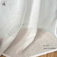 Tissu de rideau uni transparent en gros 6001-43, tissu voile 300CM 100% polyester, textile de rideau filtrant la lumière pour fenêtre