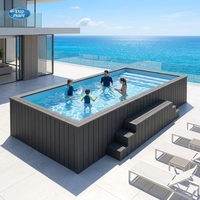 Piscine de luxe préfabriquée en conteneur de 40 pieds, piscine modulaire portable pour villa, jardin, complexe hôtelier, hôtel