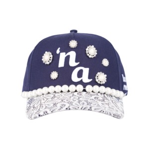 TCAP China 5 Panel Wool Blend Lace <b>Hat</b> Exquisite Pearl Chain Baseball <b>Hat</b> - Product Image 1