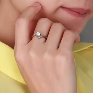 Wholesale Silver Jewelry Women's Stainless Steel Cubic Zirconia Engagement <b>Ring</b> Diamond Wedding <b>Rings</b> - Product Image 3