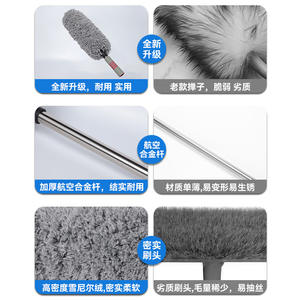 Balai dépoussiérant pour voiture avec manche extensible en acier inoxydable pour le nettoyage humide et sec - Product Image 4