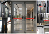 Porte en verre Yonking à double battant, porte extérieure commerciale en acier galvanisé avec verre trempé ignifuge