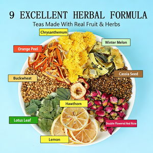 Sachets de thé pyramidaux de qualité supérieure, biologiques, mélangés aux herbes, saveur courge et feuille de lotus, amincissants, avec chrysanthème, 30 unités - Product Image 3