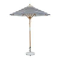 Parasol de jardin moderne de 2,7 m, résistant au vent, rayé, en polyester, de luxe, pour restaurant, marché