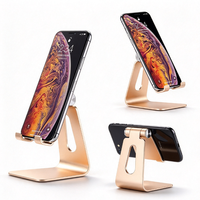 Dudukan ponsel Desktop Aluminium dapat disesuaikan, Dok, Dudukan, kompatibel dengan Apple Samsung dan ponsel lainnya