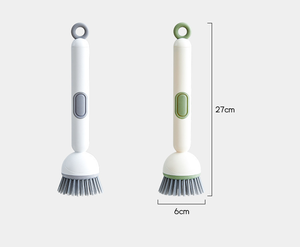 Brosse de nettoyage de cuisine portable en PET avec distributeur de savon liquide, poignée réglable à 6 niveaux pour vaisselle, casseroles et poêles - Product Image 6