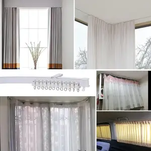 Flexible Bendable Ceiling Curtain Track Ripple Band With Silent Bar White Curtain Track Winding Simple To Home
