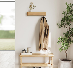 <span class=keywords><strong>Porte</strong></span>-<span class=keywords><strong>manteau</strong></span> mural moderne en bois avec design à panneau unique, gain <span class=keywords><strong>de</strong></span> place, pour entrée, salon et <span class=keywords><strong>couloir</strong></span> - Product Image 5