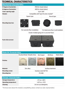 SINOAMIGO Boîte de <span class=keywords><strong>prise</strong></span> de sol étanche carrelée dans la boîte de sol <span class=keywords><strong>Prise</strong></span> de courant <span class=keywords><strong>Prise</strong></span> de courant européenne - Product Image 3