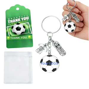 Juego de llaveros de fútbol de metal con LOGO personalizado, tarjeta de regalo y <span class=keywords><strong>bolsa</strong></span> para amantes del fútbol, hombres, mujeres, jugadores de fútbol y aficionados. - Product Image 5