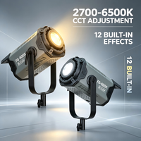 Lumière vidéo LED COB professionnelle Jixio 500W, bicolore 2700-6500K, CRI 95, contrôle APP/DMX, éclairage continu, photographie en studio