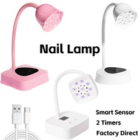 Lampe UV LED professionnelle de bureau mini, rechargeable, avec capteur intelligent, 2 minuteurs, flexible, pour le séchage du gel à ongles