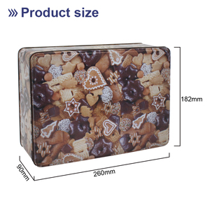 Custom Printed Eco-Friendly Tinplate <strong>Rectangular</strong> Cookie <strong>Biscuit</strong> Cake <strong>Tin</strong> Box Promotional Xmas Gift Decorative Metal Cans - Product Image 2