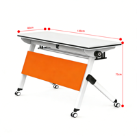 Table de formation moderne pour salle de classe, salle de conférence, bureau de formation pliable avec structure métallique