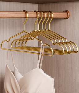 Cintres robustes classiques en acier inoxydable doré et argenté antidérapants pour l'organisation des vêtements et la présentation <span class=keywords><strong>de</strong></span> vestes dans le salon - Product Image 5