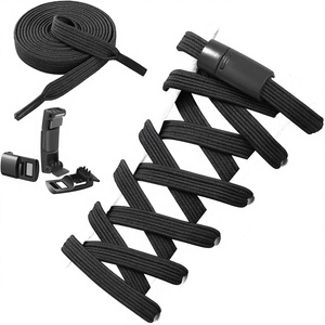 네오-우즈 100% 폴리에스터 플랫 탄성 노타이 신발끈 (스니커즈 및 플랫 슈즈용) 스트레치 타이리스 신발끈 (아동 및 성인용) - Product Image 1