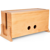 Caja de Almacenamiento de Cables de Datos Rectangular de Madera Maciza de Estilo Moderno y Simple para Escritorio, Coche, Sala de Estar, Dormitorio, Mesa de Estudio