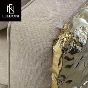 Производитель, роскошный комплект диванов Boca из Латунного материала, секционный угловой диван в форме U-C, роскошный золотой диван - Product Image 5