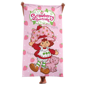 Kawaii Pink Cute Strawberries Shortcakes <span class=keywords><strong>Toallas</strong></span> <span class=keywords><strong>Personalizadas</strong></span> Impresión Personalizada Dibujos Animados <span class=keywords><strong>Baño</strong></span> <span class=keywords><strong>Toallas</strong></span> <span class=keywords><strong>de</strong></span> Playa - Product Image 1