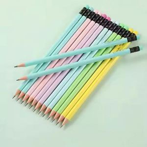 Crayons triangulaires multicolores élégants en gros pour l'école, avec logo, cadeau promotionnel, sérigraphie personnalisée, marque sur mesure, conception gratuite - Product Image 4