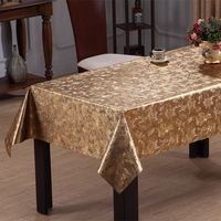 Nappe rectangulaire en PVC RNPT Silver Flowers avec support en tissu, facile à nettoyer, pour table à manger