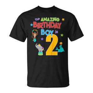 T-shirt bicolore incroyable pour enfants de 2 ans pour les fêtes d'anniversaire sur le thème du cirque, article promotionnel - Product Image 1