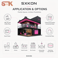 Maison conteneur moderne en acier coloré pour salon de thé, café, ou stand de restauration rapide – Maison mobile créative en conteneur