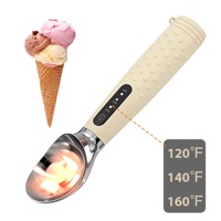 2600mAh Pil, Tip C Şarj ve 3 Isı Seviyesi ile Şarj Edilebilir Isıtmalı Dondurma Kaşığı 120 ° F/140 ° F/160 ° F