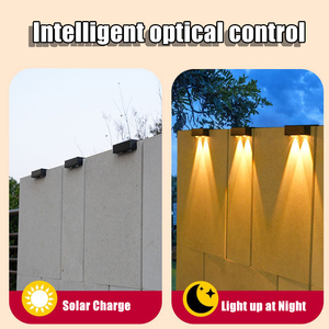 Lampe <span class=keywords><strong>murale</strong></span> extérieure étanche pour terrasse, éclairage solaire LED, lampes murales lumineuses pour jardin, clôture, mur extérieur - Product Image 5