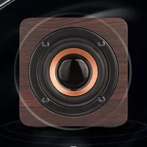 High Sound Quality Portable 6 Inches MDF MINI Wooden Box Wireless Bluetooth Speaker for hot sale