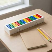Trousse à crayons méthodique 20x8cm en blocs de construction pour enfants, boîte de rangement de briques emboîtables MOC essentielle pour les fournitures scolaires