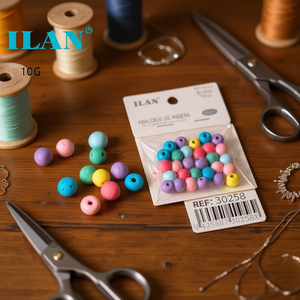 Perline in Legno ILAN 10mm Colorate per Creazione di Gioielli Artigianali - Product Image 2