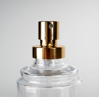 Flacon pulvérisateur cylindrique transparent en PET, flacon pulvérisateur vide en plastique avec bouchon pulvérisateur en aluminium doré brillant