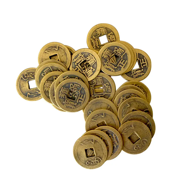 Antigo Colete Feng Shui Lucky Metal Brass 3d Chinês Moedas Velhas De Sorte E Dinheiro