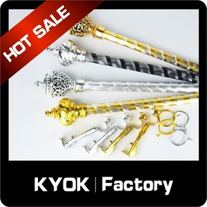 KYOK Vente en gros <span class=keywords><strong>Tringle</strong></span> à <span class=keywords><strong>rideau</strong></span> gravée dorée en fer du Guangdong moderne - Product Image 6