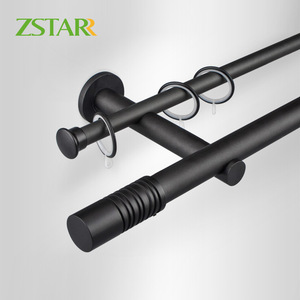 ZSTARR decorazione per doppia finestra argento opaco materiale metallico resistente intelligente uso domestico accessori aste per tenda pali con anelli in ottone - Product Image 2