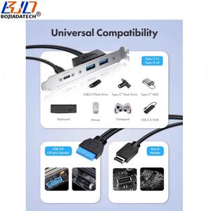 Kabel Data Adaptor 20Gbps USB <span class=keywords><strong>3.2</strong></span> Tipe-C + <span class=keywords><strong>2</strong></span> * 5Gbps USB <span class=keywords><strong>3</strong></span>.0 Tipe-A ke Tipe-E & Header 19PIN dengan Braket Profil - Product Image 6