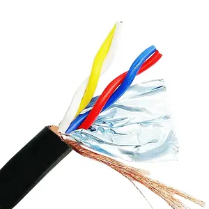 RS485 Cable PVC Shielded Wire RS485 RS422 RS232 Control cables 4 core 1.0mm Bare Copper shielded wires