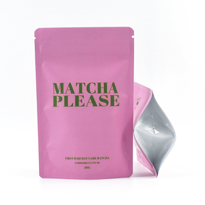 Custom rifinitura <span class=keywords><strong>rosa</strong></span> opaca piccola dimensione 30G Stand up custodia con chiusura lampo per Matcha in polvere sacchetti di plastica - Product Image 2