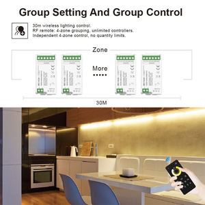 Controlador <span class=keywords><strong>de</strong></span> Tiras LED PWM MC102A <span class=keywords><strong>de</strong></span> 4 Zonas con Control Remoto, Sincronización <span class=keywords><strong>de</strong></span> Música, Cambio <span class=keywords><strong>de</strong></span> Color CCT, 5-24V DC, Regulador <span class=keywords><strong>de</strong></span> Intensidad - Product Image 5