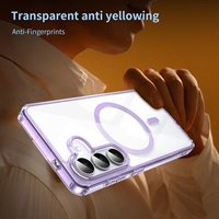 Étui de téléphone transparent magnétique en silicone anti-chute Meracly adapté aux Samsung Galaxy S26 ultra S24 Plus S25/ultra