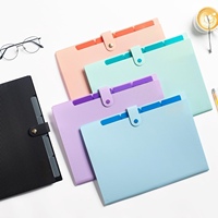 Carpeta de Archivo Expandible Tipo Acordeón con Logotipo Personalizado, 5 Bolsillos, Tamaño Carta/A4, con Etiqueta, Organizador Portátil de Documentos, Facturas y Recibos, Color Negro
