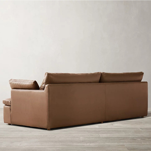 Комплект диванов RH CLOUD <span class=keywords><strong>LEATHER</strong></span> SQUARE ARM из натуральной кожи, коричневый, современный, роскошный, с выдвижным механизмом, для гостиной, с просторным сидением - Product Image 4