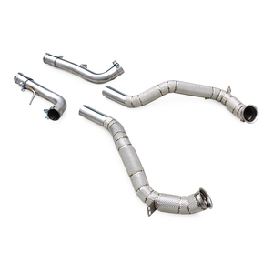 ท่อดาวน์ไปป์แบบฟรีโฟลว์สั่งทำพิเศษสำหรับ Mercedes-Benz G63 AMG W464 4.0T ปี 2019-2023 ท่อไอเสียสแตนเลสพร้อมแผ่นกันความร้อน - Product Image 1