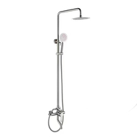 Ensemble mélangeur moderne de robinet de douche de salle de bains de pluie de tréfilage d'acier inoxydable du fabricant Style classique doux brossé pour hôtels